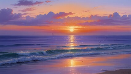 Obraz premium Great sunset horizon over the ocean