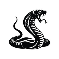 Dynamic Cobra Snake Logo - Aggressive Serpent Graphic Illustration