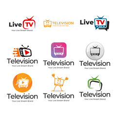 Creative media television vector logo design template