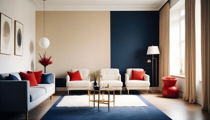 white and gold theme modern interior