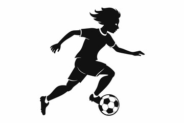 Soccer Player Black Silhouette on White Background,soccer, football, ball, sport, player, game, kick, illustration, play, vector, athlete, team, people, goal, competition, silhouette, footballer, acti