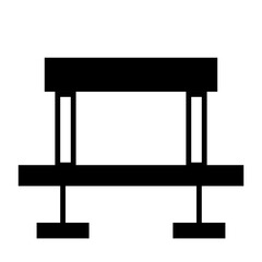 black and white bench