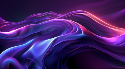 Obraz premium Vibrant abstract wave pattern in purples, blues, and pinks with luminous edges