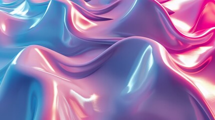 Obraz premium Fluid abstract pattern with satin-like texture in soft blues and pinks