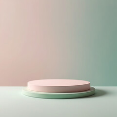 Product mockup Pastel gradient backdrop, light pink, mint green