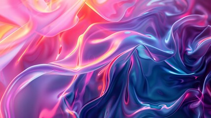 Obraz premium Abstract design with flowing ribbons of light in blue and purple gradient