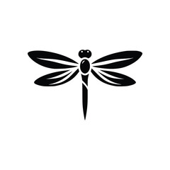 Elegant Dragonfly Logo Vector - Intricate Insect Silhouette Design