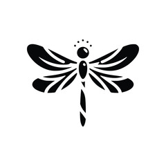 Minimalist Dragonfly Logo - Detailed Vector Insect Illustration