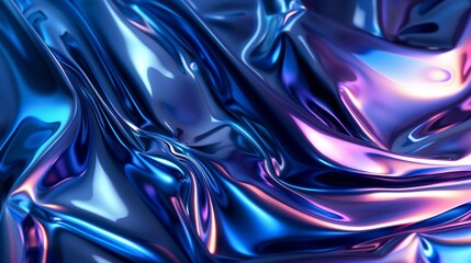 Fototapeta premium Abstract design with flowing ribbons of light in blue and purple gradient