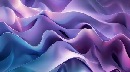Obraz premium Abstract digital art with fluid swirls in metallic blue, purple, and pink