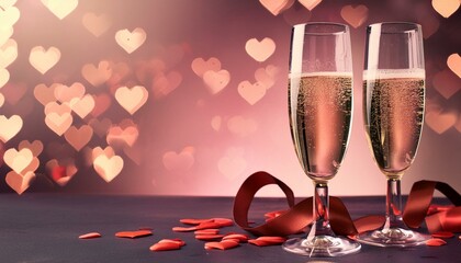 "Toast to Love: Champagne Glasses and Heart Confetti"
"Sparkling Romance: Valentine's Day Champagne Celebration"
"Sip and Sparkle: Champagne Glasses Adorned with Heart Confetti for Valentine's"