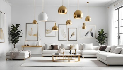 white and gold theme modern interior