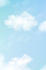 Obraz premium Sky Blue with clouds background,Vertical Vector Cartoon 3D Sky Cloudy Altostratus with Day light in Winter,Illustration banner for Spring, Summer spring in the morning.Backdrop Nature Landscape