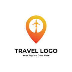 Fototapeta premium Pin map illustration for travel icon logo design