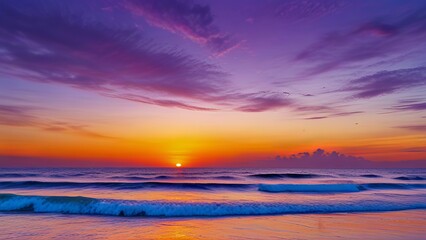 Obraz premium Great sunset horizon over the ocean