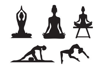 Yoga illustrations Set.