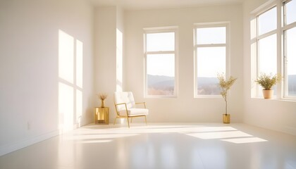 white and gold theme modern interior