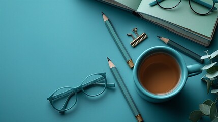 blue backgrounds, serve as visual elements to complement other content