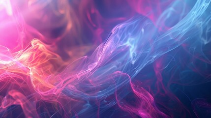 Fototapeta premium Abstract background with luminous smoke colors flowing from pink to blue, creating a dynamic visual.
