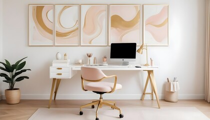 white and gold theme modern interior