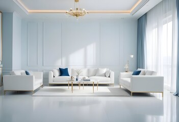 white and gold theme modern interior