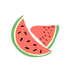 Slice Watermelon vector illustration