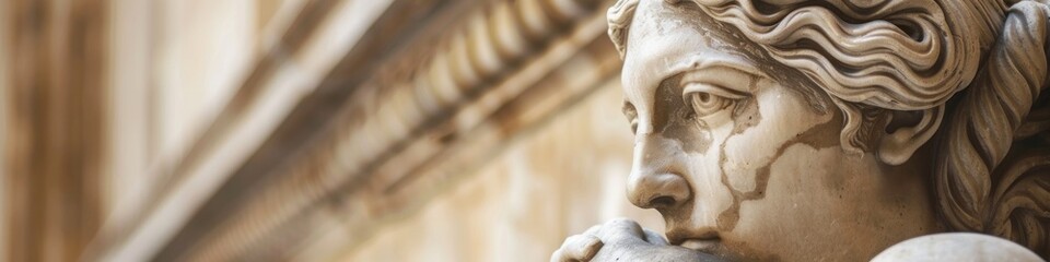 Marble statue depicting a thoughtful scholar, representing education and intellectual pursuit.