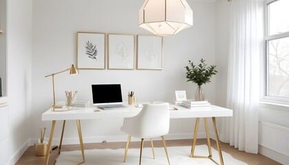 white and gold theme modern interior