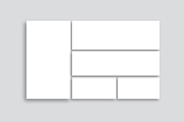 Photo collage template Mood board grid Vector design