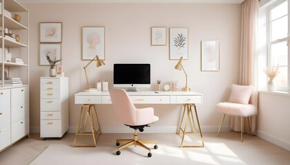 white and gold theme modern interior