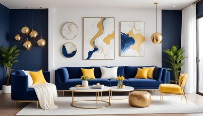 white and gold theme modern interior