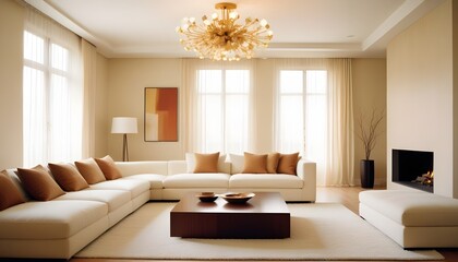 white and gold theme modern interior