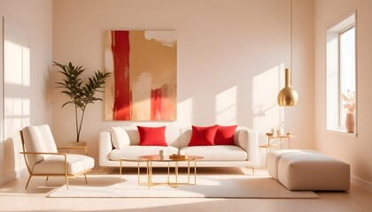 white and gold theme modern interior