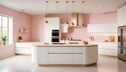 white and gold theme modern interior