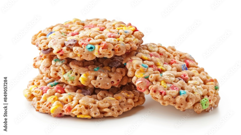 Poster cereal cookies isolated on white background with clipping path included