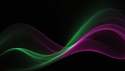 Obraz premium abstract futuristic background with green purple glowing neon moving high speed wave lines and bokeh lights. Data transfer concept Fantastic wallpaper,