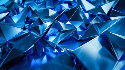 Obraz premium Abstract blue geometric crystal background