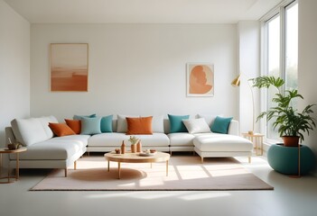 white and gold theme modern interior