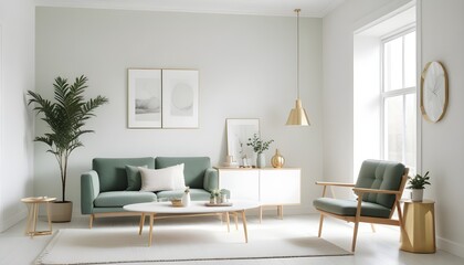 white and gold theme modern interior