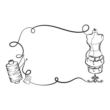 recommend clip art: Set for sewing and cutting silhouettes