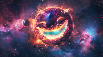 Obraz premium Emoticon-like nebula with glowing edges
