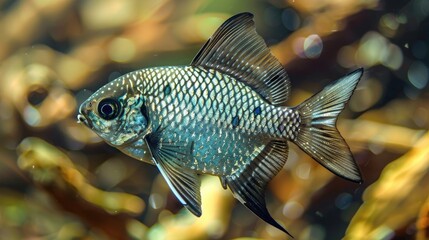 Obraz premium Fish with a cool pattern of blue and gray color