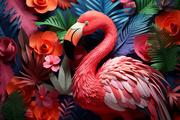 Fototapeta premium pink flamingo in the water