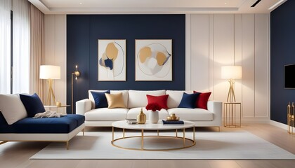 white and gold theme modern interior