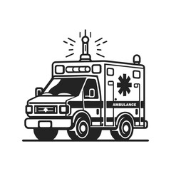 Minimalist Ambulance Vector Silhouette for Clean Design