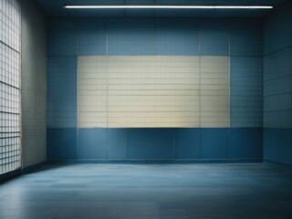 blue empty check wall