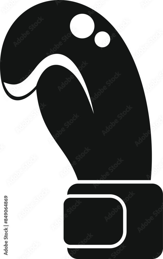 Sticker Black and white boxing glove representing combat sport training and competition