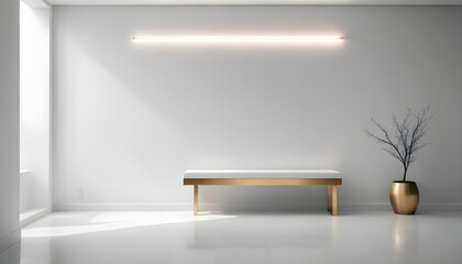 white and gold theme modern interior