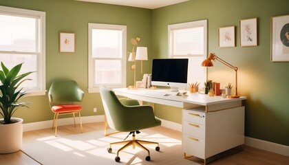 white and gold theme modern interior