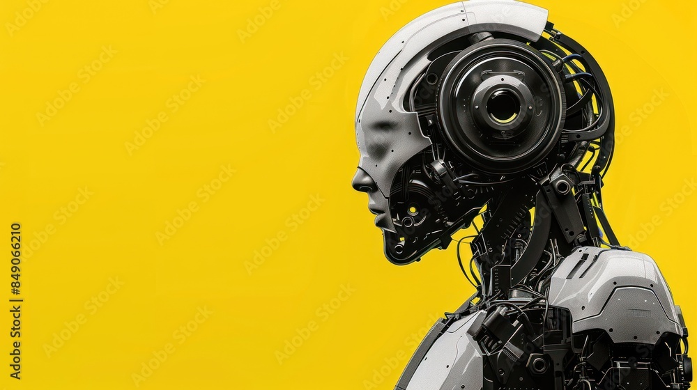 Poster robot head with intricate mechanical design